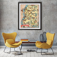 Mississippi Funny Vintage Map
