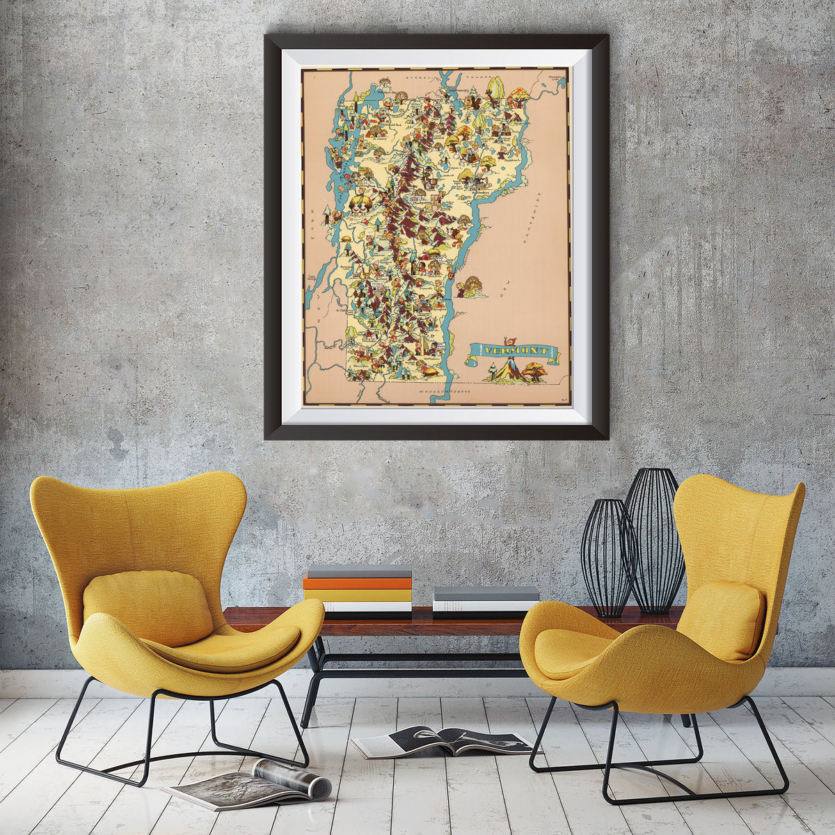Vermont Funny Vintage Map