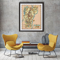 Vermont Funny Vintage Map