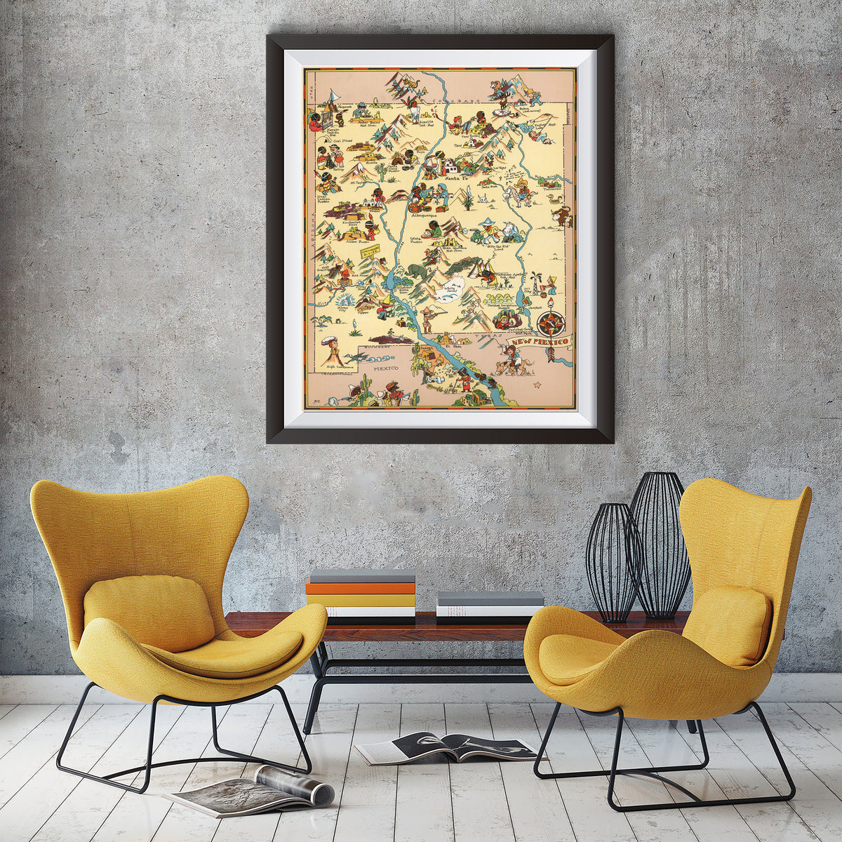 New Mexico Funny Vintage Map