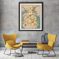 Delaware Funny Vintage Map