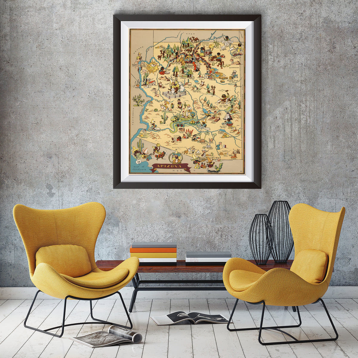 Arizona Funny Vintage Map