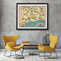 Connecticut Funny Vintage Map