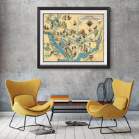 District of Columbia Funny Vintage Map