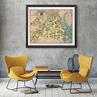 Virginia Funny Vintage Map