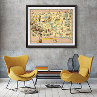 South Dakota Funny Vintage Map
