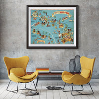Hawaii Funny Vintage Map