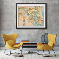 Maryland Funny Vintage Map