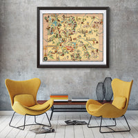 Wyoming Funny Vintage Map