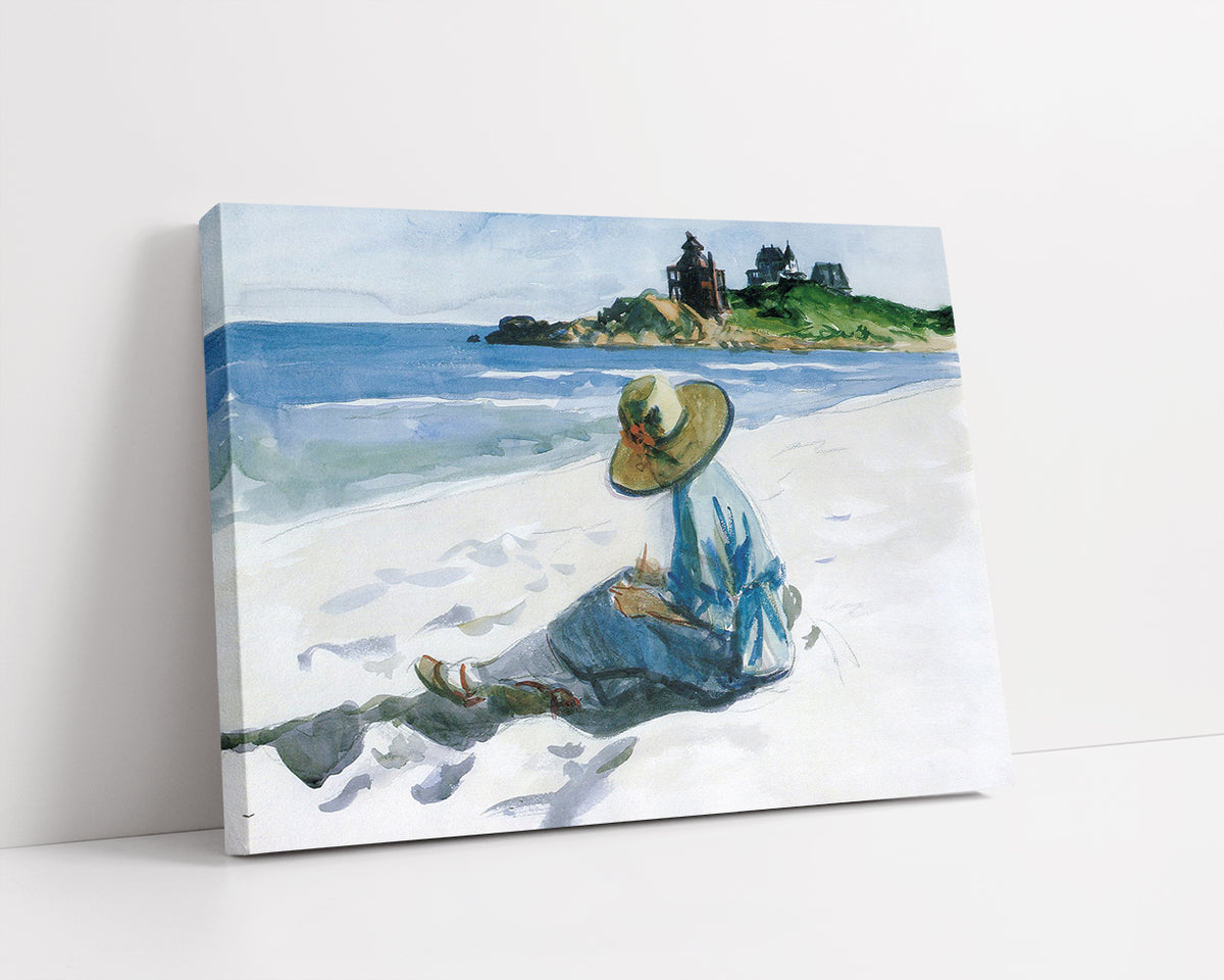 Jo Sketching at Good Harbour Beach by Edward Hopper