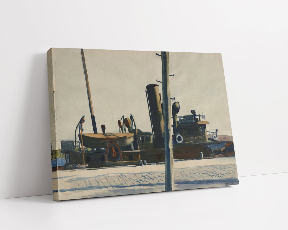 Trawler and Telegraph Pole by Edward Hopper