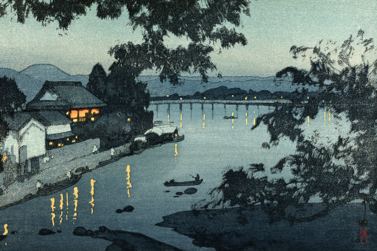 EveningOnTheChikugoRiver by Hiroshi Yoshida