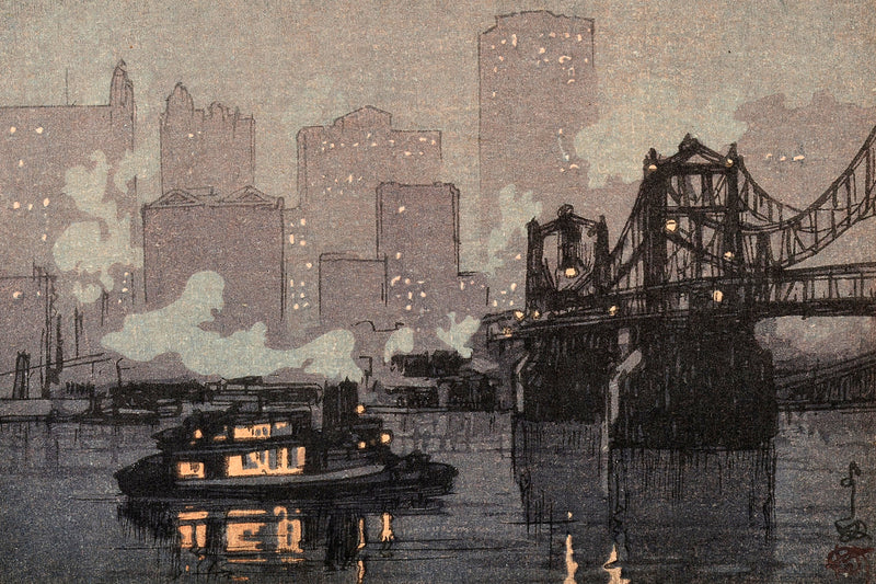 Evening in Pittsburgh by Hiroshi Yoshida