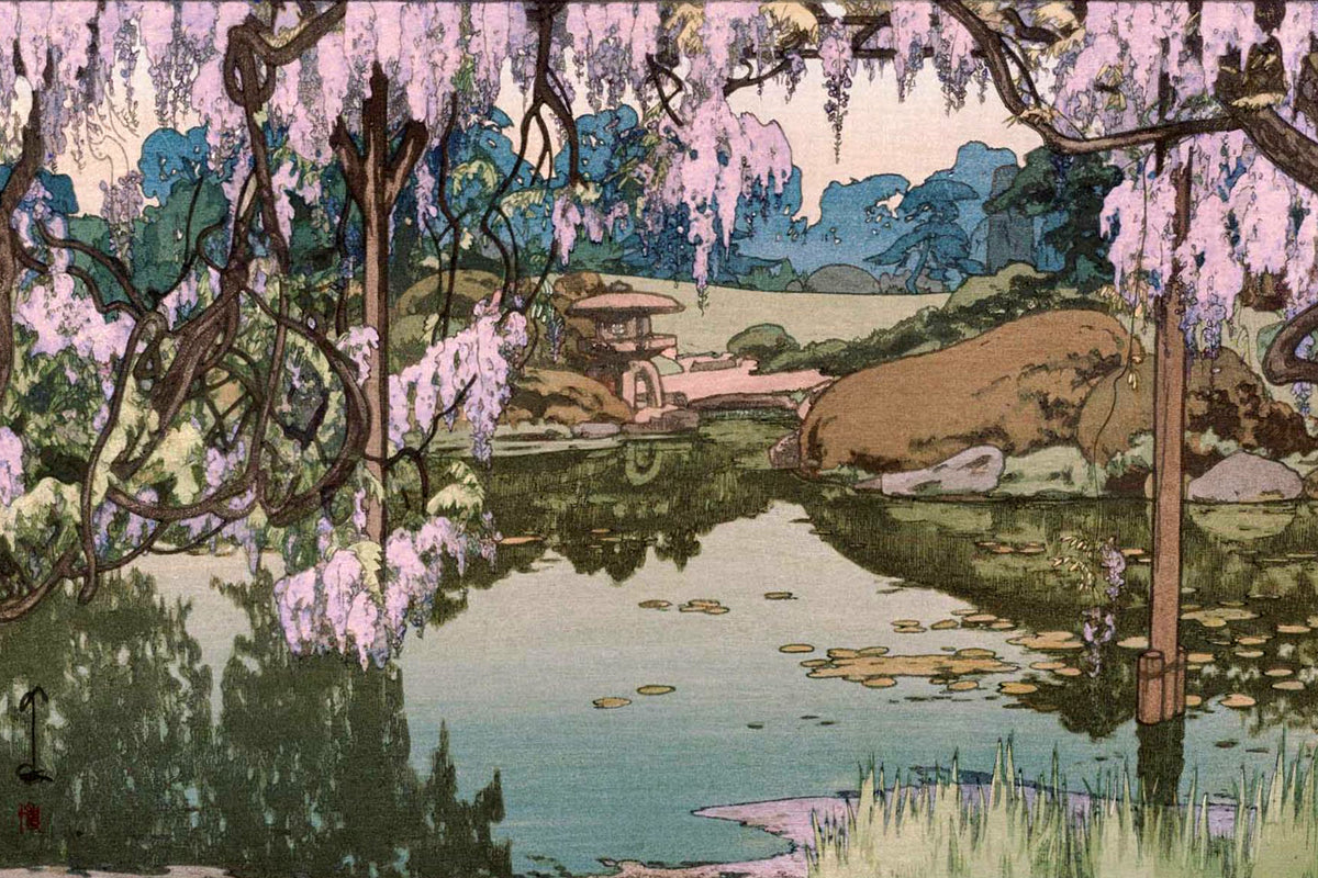 Wisteria Garden by Hiroshi Yoshida