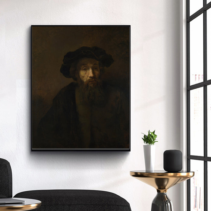 A Bearded Man in a Cap  by Rembrandt Harmenszoon van Rijn