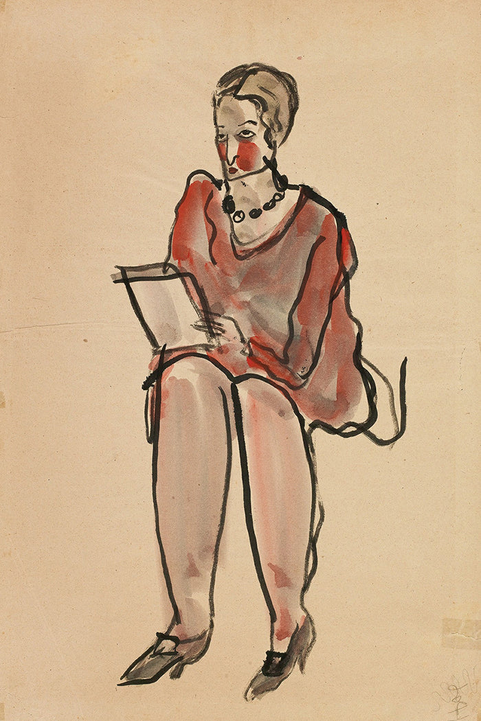 A Lady Drawing by San Yu