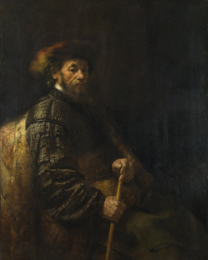 A Seated Man with a Stick by Rembrandt Harmenszoon van Rijn