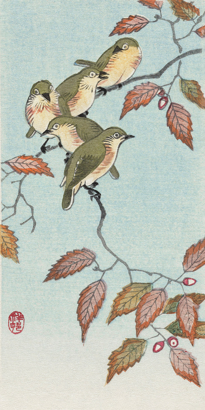 Birds on a branch by Ohara Koson