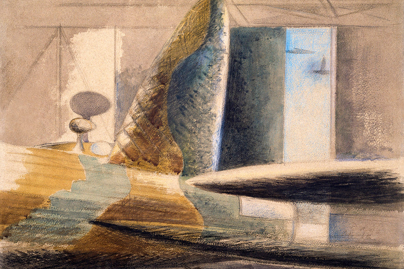 Bomber Lair–Egg and Fin (1940) painting in high resolution by Paul Nash