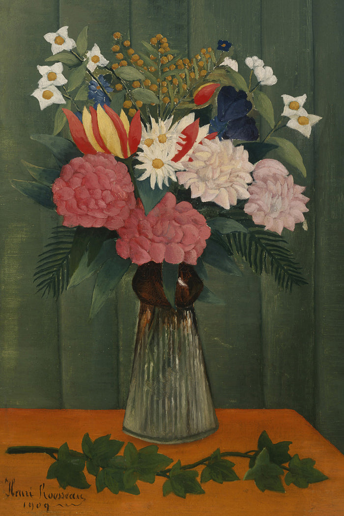 Bouquet of Flowers with an Ivy Branch by Henri Rousseau