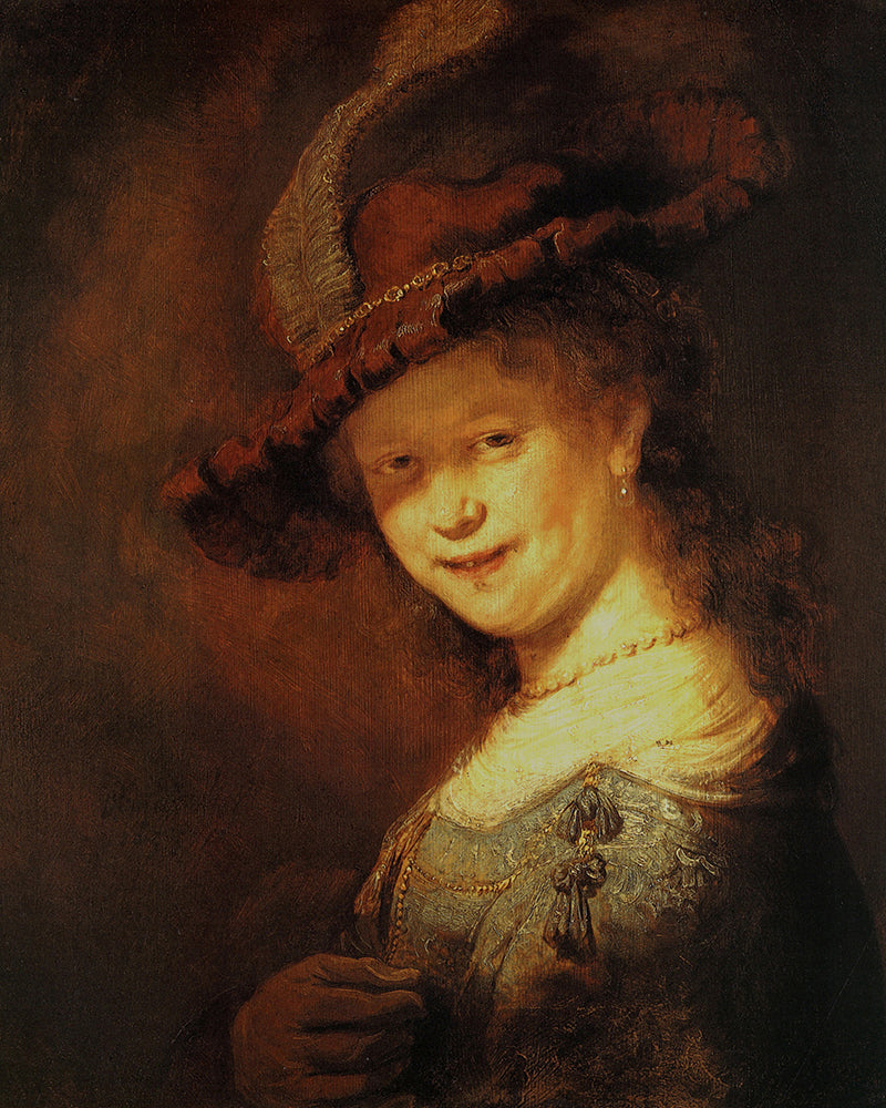 Bust of Young Woman Smiling by Rembrandt Harmenszoon van Rijn