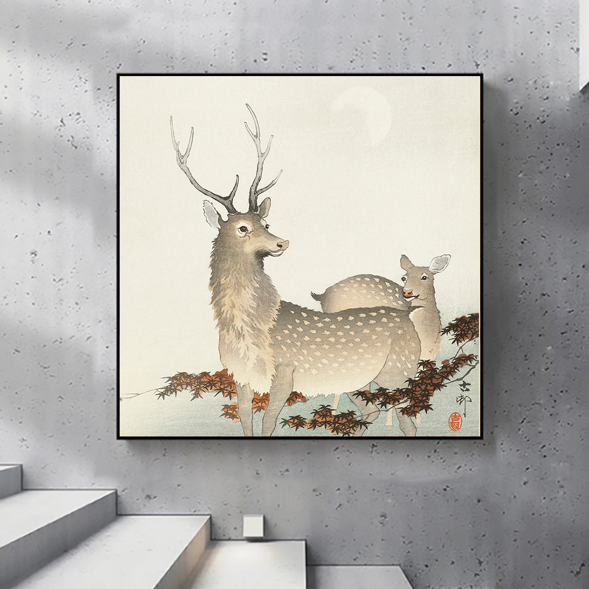 Couple of deers  by Ohara Koson