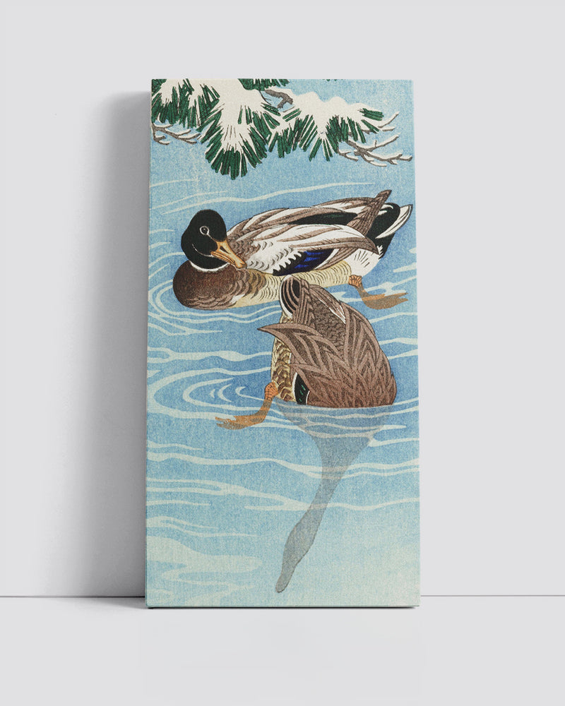 Couple of ducks in the water by Ohara Koson