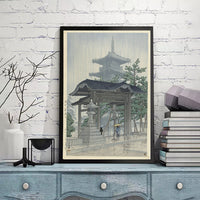 De_Zensetsu_tempel_in_Sanshu_Sanshu_Zensetsuji by Kawase Hasui