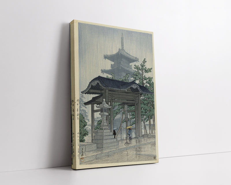 De_Zensetsu_tempel_in_Sanshu_Sanshu_Zensetsuji by Kawase Hasui
