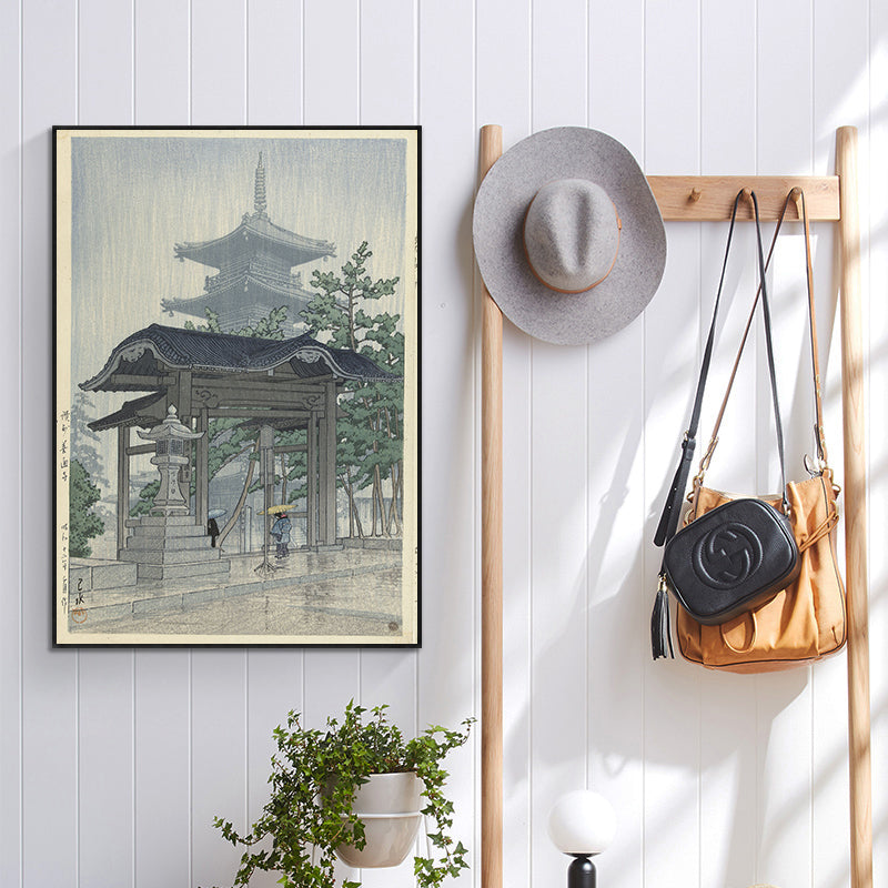 De_Zensetsu_tempel_in_Sanshu_Sanshu_Zensetsuji by Kawase Hasui
