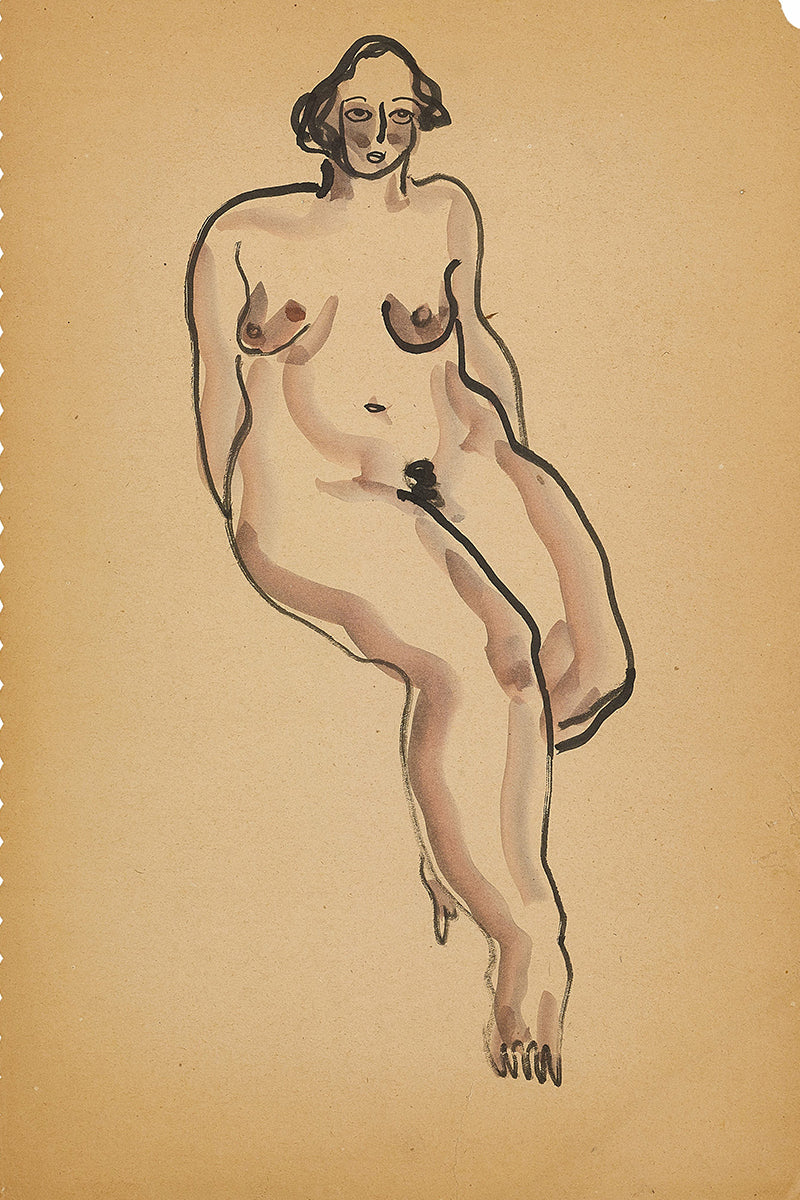 Femme nue assise by San Yu