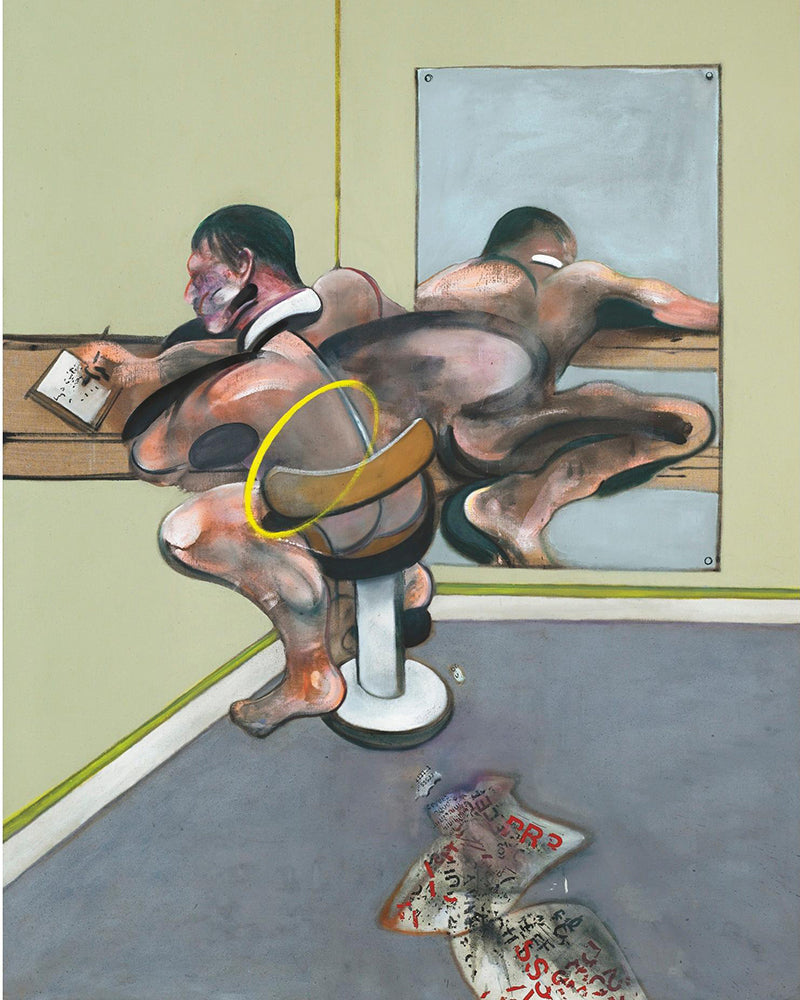 Figure Writing Reflected In Mirror by Francis Bacon