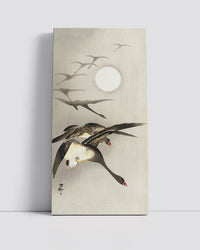 Geese at full moon by Ohara Koson