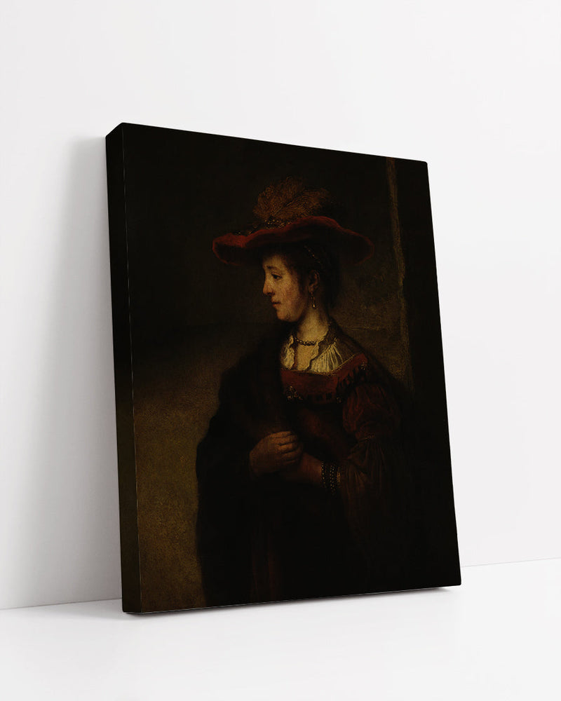 Half-length figure of Saskia in rich apparel by Rembrandt Harmenszoon van Rijn