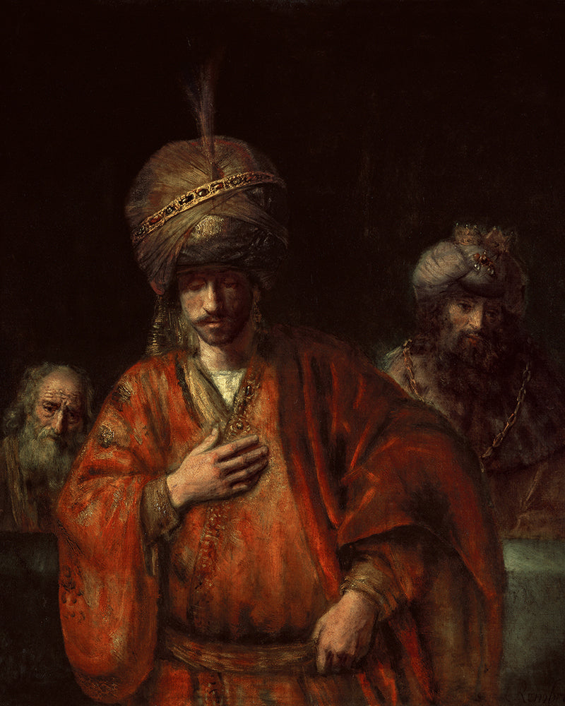 Haman Recognizes His Fate by Rembrandt Harmenszoon van Rijn