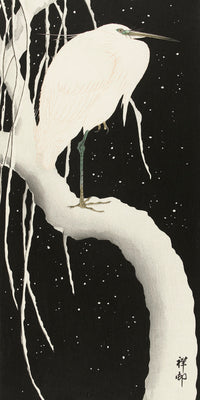 Heron in snow-1 by Ohara Koson