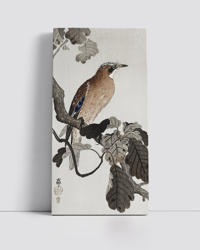 Jay on tree branch by Ohara Koson