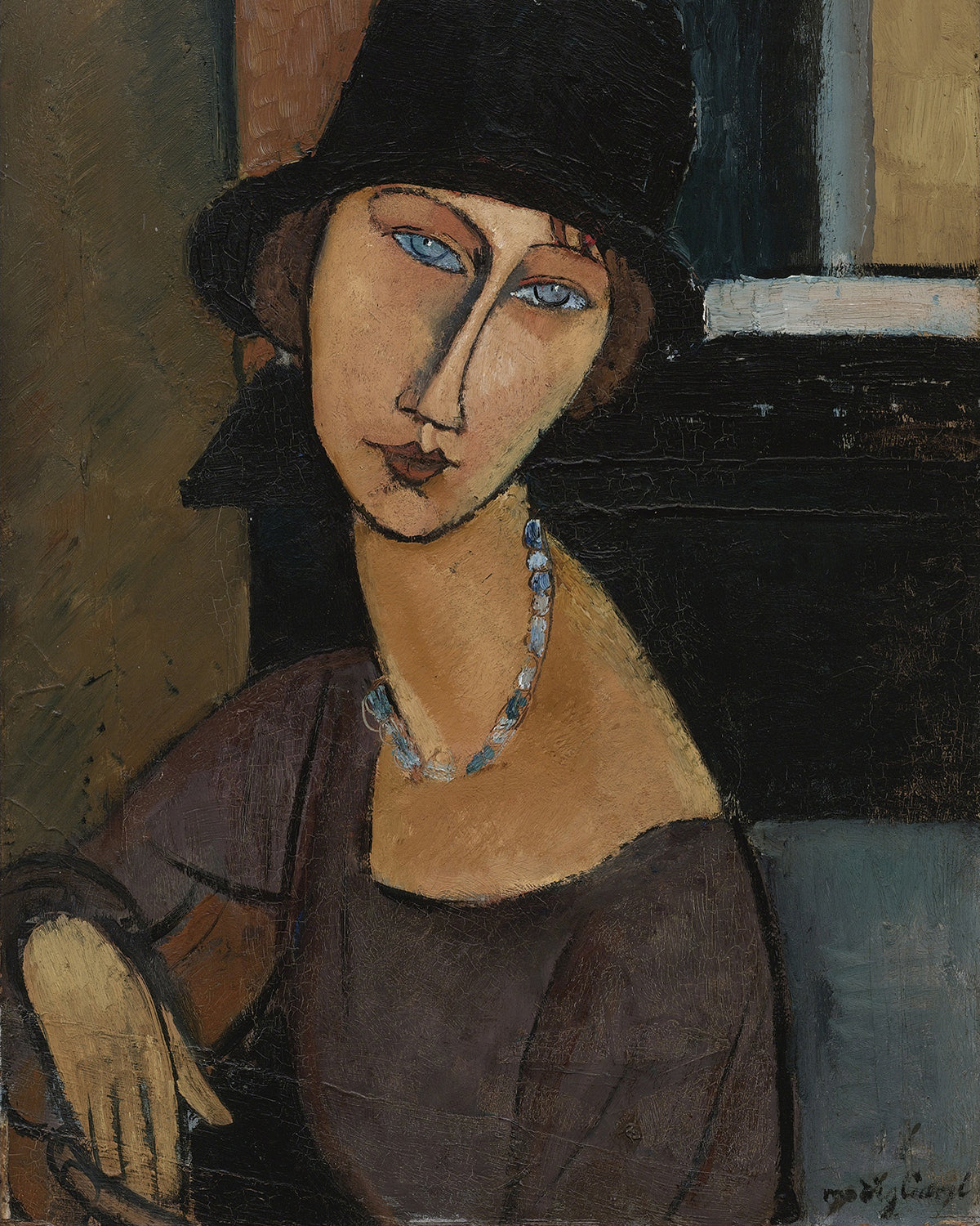 Jeanne Hebuterne with Hat and Necklace by Amedeo Modigliani