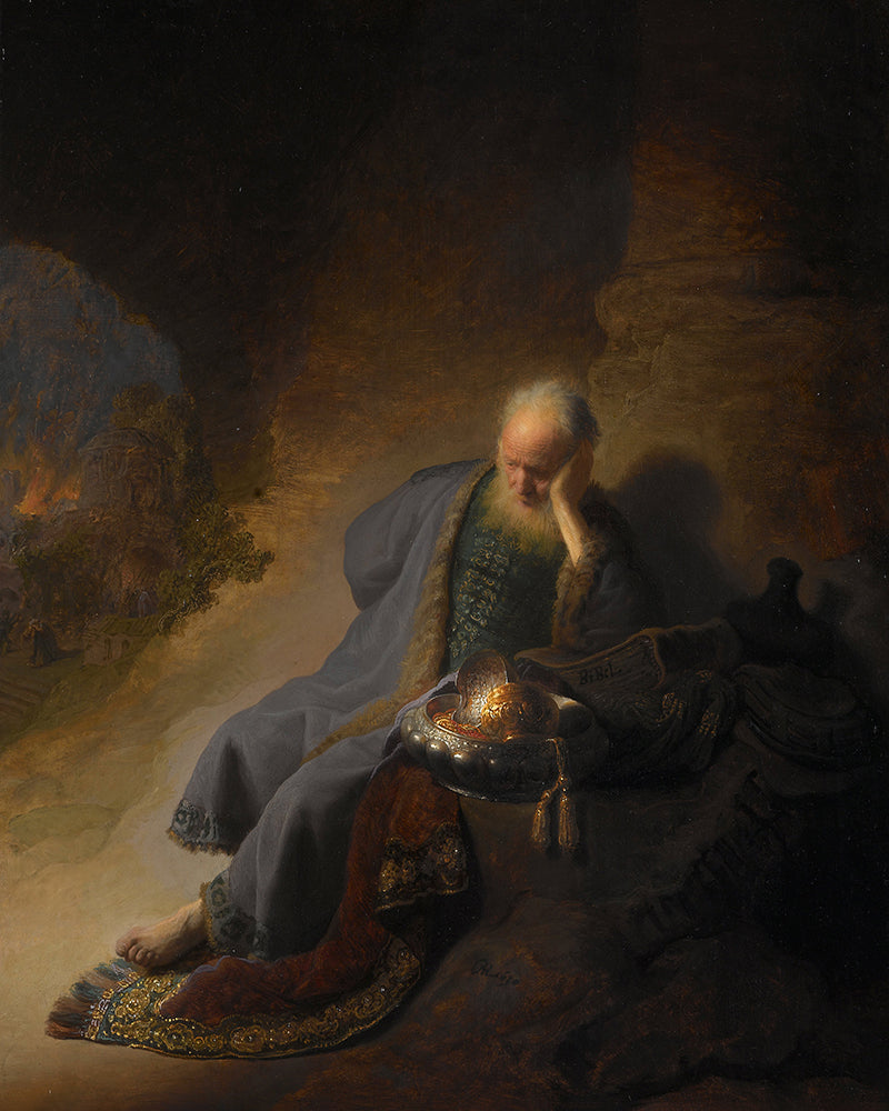 Jeremiah Lamenting the Destruction of Jerusalem by Rembrandt Harmenszoon van Rijn