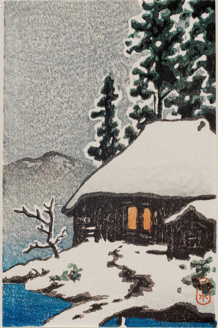 Farm house Under Snowy Trees by Kawase Hasui