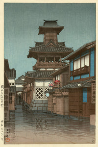 Bell_Tower_in_Okayama by Kawase Hasui