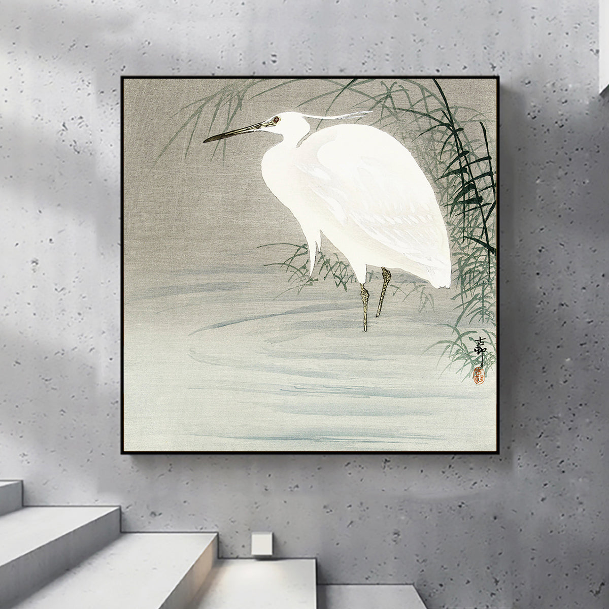 Little egret by Ohara Koson