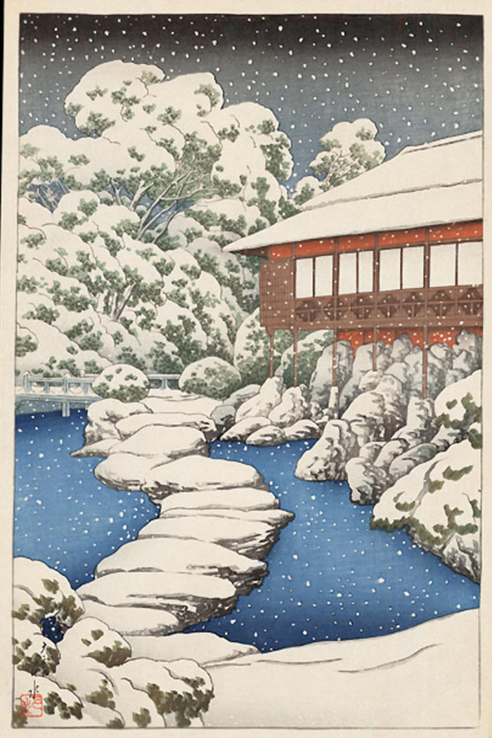 Mitsubishi_Fukagawa_bettei_no_zu by Kawase Hasui