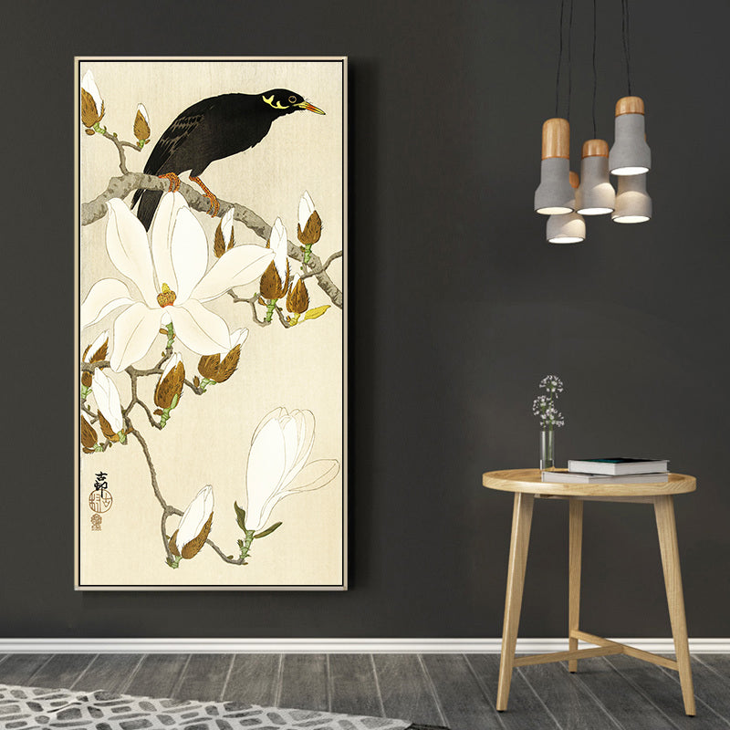 Myna on Magnolia Branch by Ohara Koson