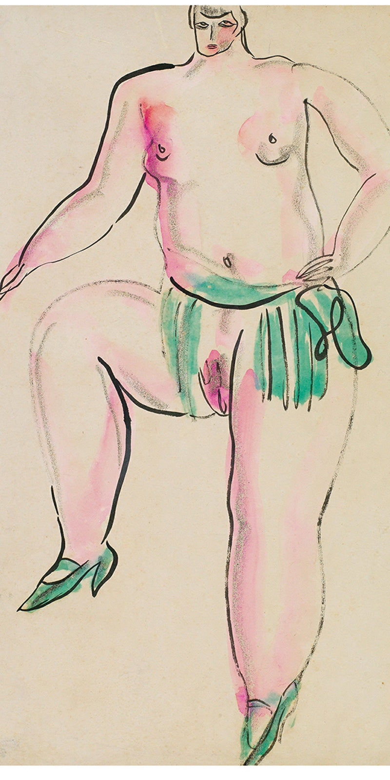 Nude with Green Shoes by San Yu