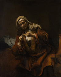 Old Woman Cutting Her Nails by Rembrandt Harmenszoon van Rijn