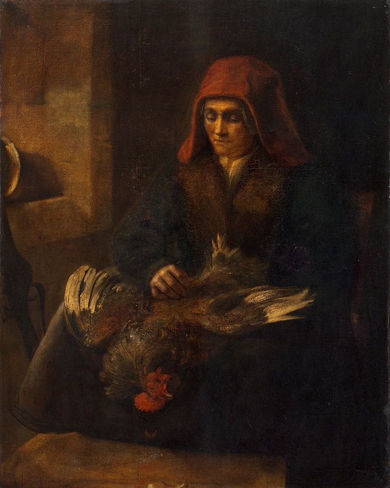 Old Woman Plucking a Fowl by Rembrandt Harmenszoon van Rijn