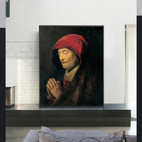 Old Woman Praying  by Rembrandt Harmenszoon van Rijn