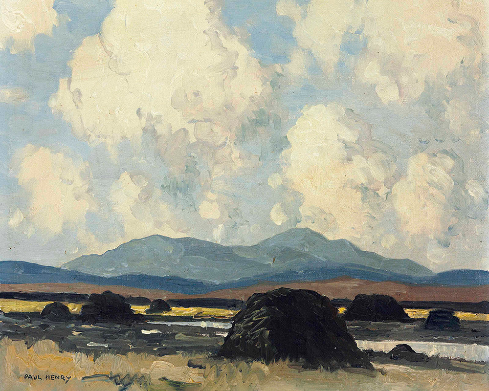 Peat stacks, Galway  by Paul Henry