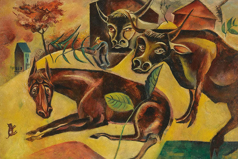 Pferd Und Kühe Horse And Cows by Max Ernst